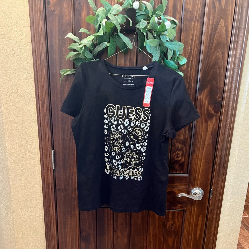 Guess Black Rose Tee